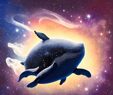 Whale in Space, Generative AI Illustration Digital Art by Miroslav ...