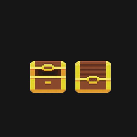 open and close treasure chest in pixel art style 22471669 Vector Art at ...