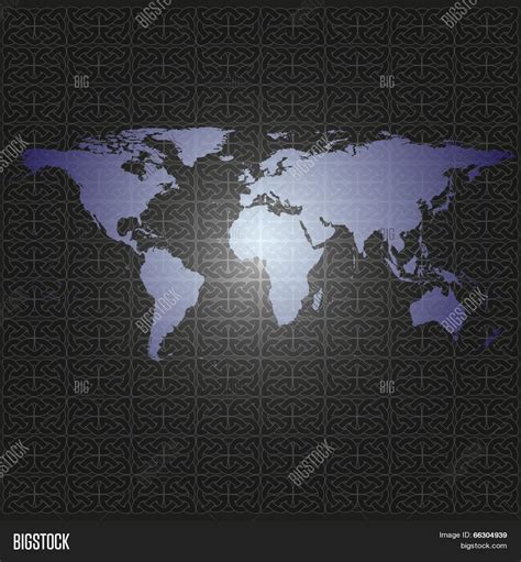 Blue World Map Vector Vector & Photo (Free Trial) | Bigstock