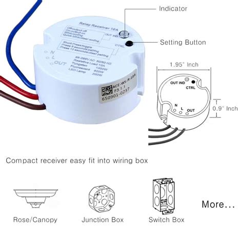 Wireless Light Switch Kit, No Battery & Wiring, Waterproof