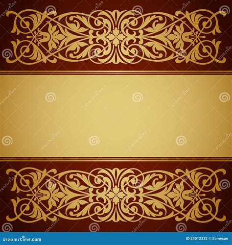 Vintage Border Frame Gold Background Calligraphy Vector Stock Photography - Image: 29012332