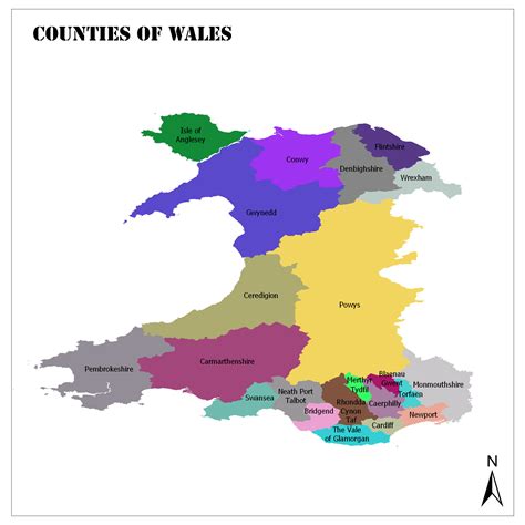 Counties of Wales | Mappr