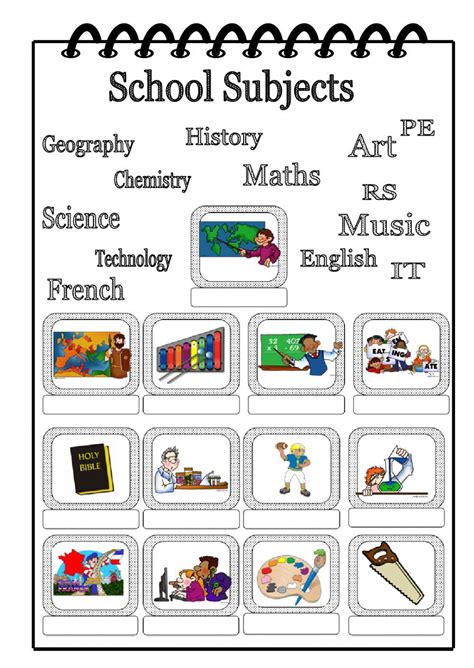 School subjects - Interactive worksheet | School subjects, Go math, Math printables