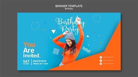 Free PSD | Birthday party banner template