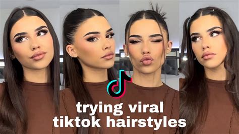 Trying 10 Viral TikTok Hairstyles - YouTube