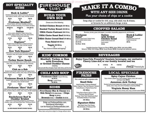 Online Menu of Firehouse Subs Restaurant, Victoria, Texas, 77904 - Zmenu