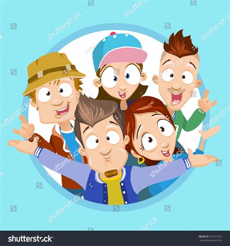 Vector Cartoon Illustration Best Friends Characters Stock Vector ...