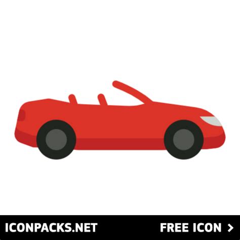 Free Red Cabriolet Car SVG, PNG Icon, Symbol. Download Image.