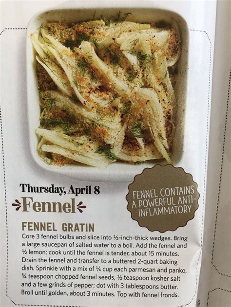 an advertisement for fennel gratin in a box