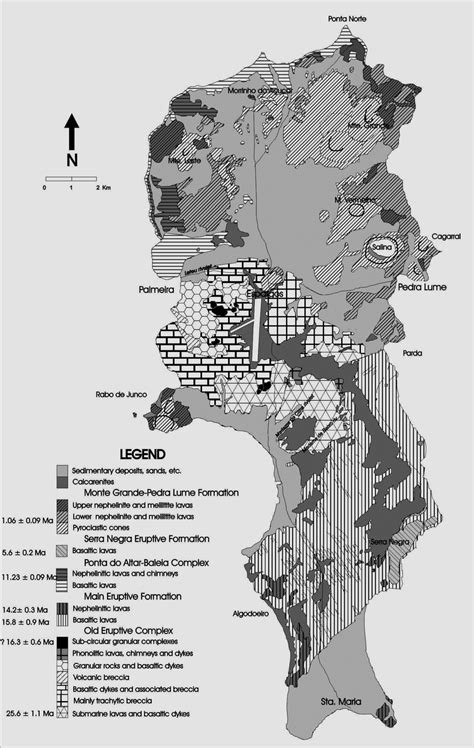 Geological map of Sal Island showing the stratigraphic units (after ...