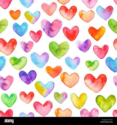 watercolor, heart, pattern, seamless, hearts, background, day, love, color, texture, design ...