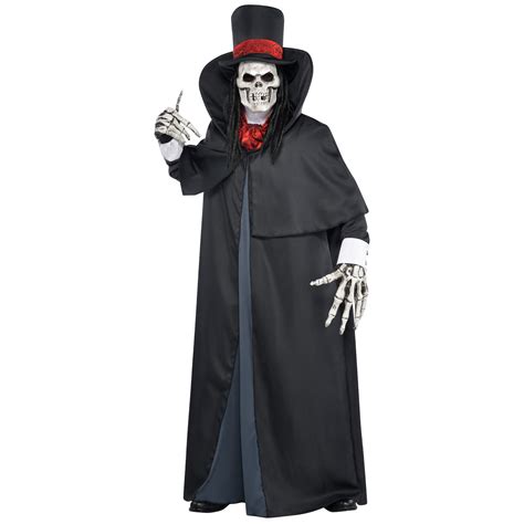 Dapper Death Grim Reaper Skeleton Adult Teens Halloween Fancy Dress ...