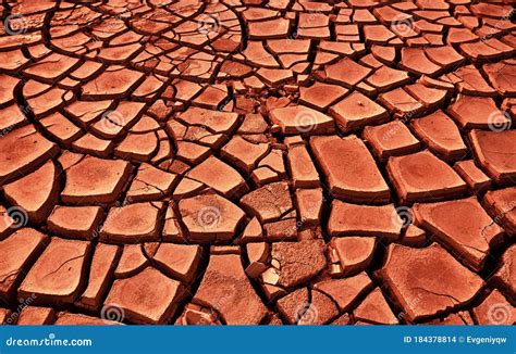 Desert. Aerial View of a Beautiful Cracks in the Ground. Texture, Deep Crack. Effects of Heat ...