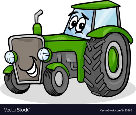 Tractor character cartoon Royalty Free Vector Image