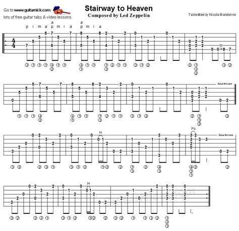 Led Zeppelin: Stairway to Heaven | Guitar tabs, Guitar tabs songs ...