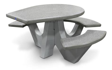 ADA Wheelchair Accessible Round Concrete Picnic Table with Polished ...