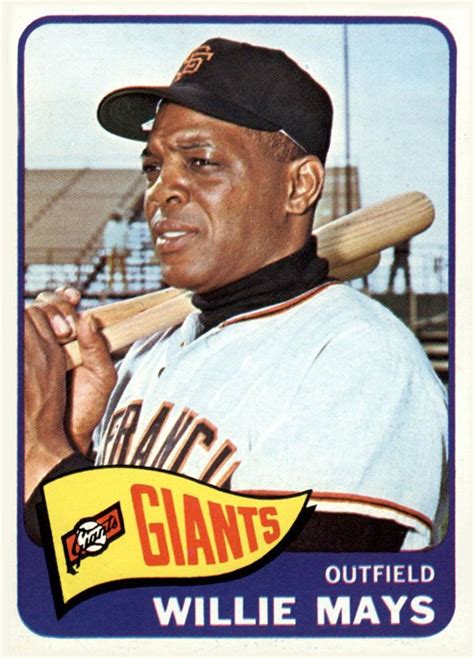 1965 Topps Willie Mays | Willie mays, Baseball cards, Old baseball cards