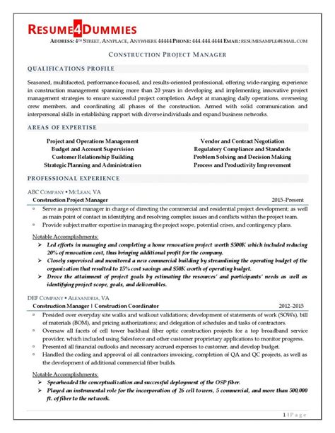 Construction Project Coordinator Resume Sample