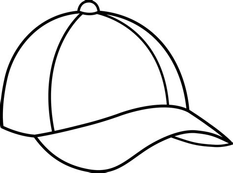 Baseball Cap Line Art - Free Clip Art