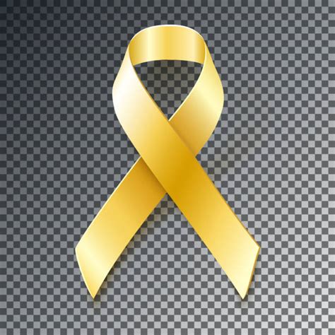 Gold Cancer Ribbon Vector