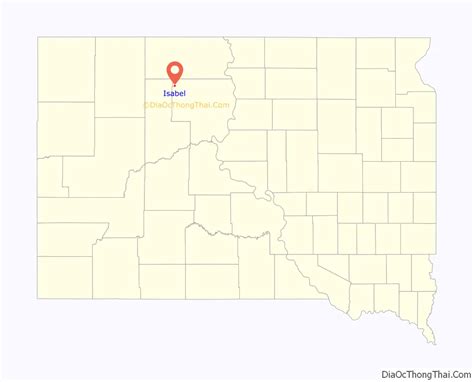 Map of Isabel town, South Dakota