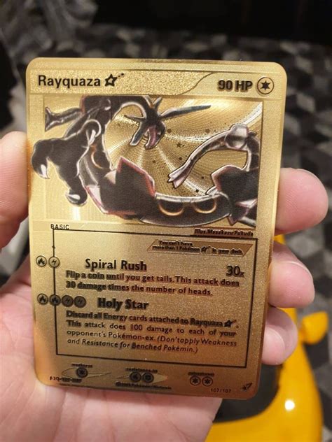 Gold Shiny Rayquaza 107/107 Gold Star EX Deoxys Custom Made | Etsy