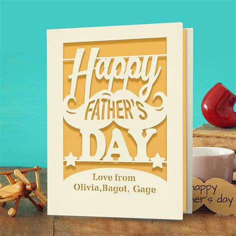 Personalized Father's Day Card Custom Fathers Day Gift Idea for Dad Daddy Father Papa Man Men ...