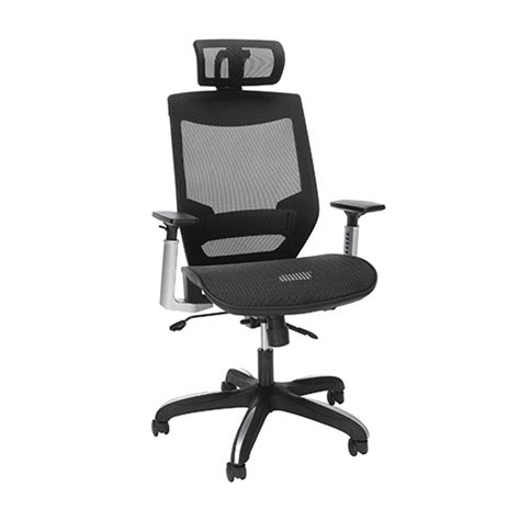 SuperSeats™ Full Mesh Office Chair with Headrest, Lumbar Support, Black - WB Mason