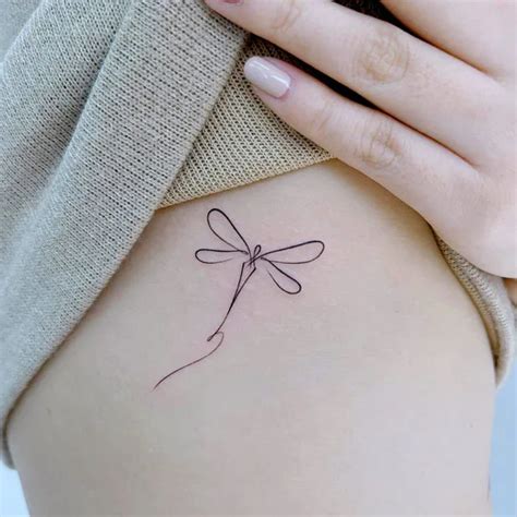 Simple Black Dragonfly Tattoo