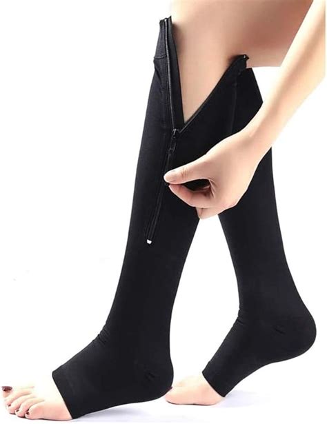 Plus Size Ailaka Medical Zipper Compression Calf Socks 20-30 mmHg for Women & Men, Knee High ...