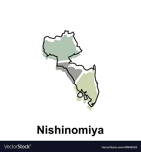 Map city of nishinomiya design symbol Royalty Free Vector