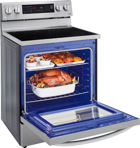 LG 6.3 Cu. Ft. Freestanding Single Electric Convection Range with Air Fry and InstaView WideView ...