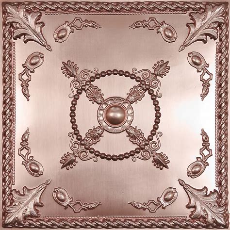 Ceilume Alexander Faux Copper Ceiling Tile, 2 Feet x 2 Feet Lay-in or Glue up | The Home Depot ...