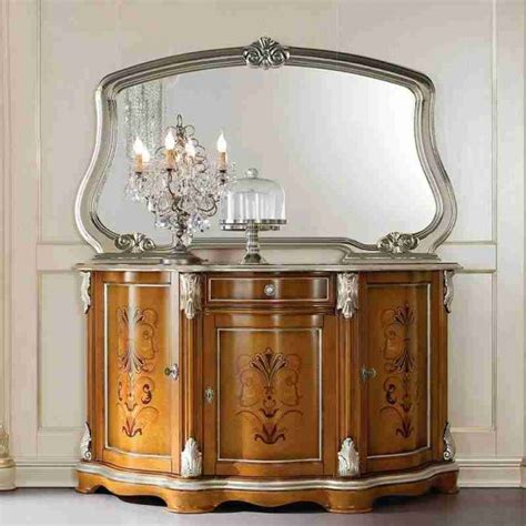 OE-FASHION luxury gold console table with mirror and storage 20880