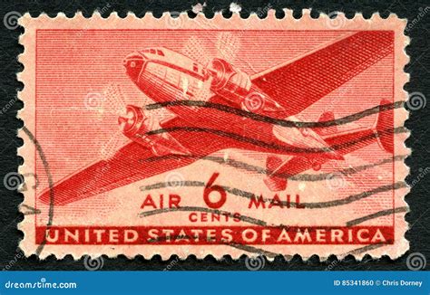 USA Air Mail Stamp editorial image. Image of export, famous - 85341860