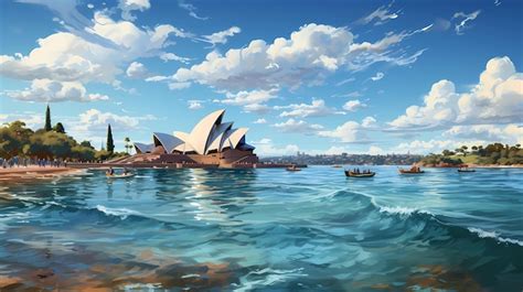 Premium Photo | Digital Illustration of the Sydney Opera House Sydney ...