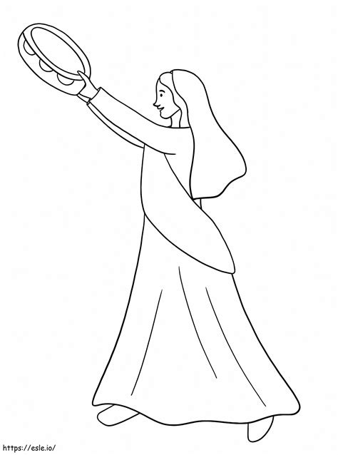 Miriam Tambourine coloring page