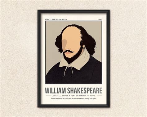 William Shakespeare Poster Author Quote Wall Art Retro - Etsy