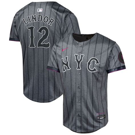 Francisco Lindor New_York_Mets Youth Graphite 2024 City Connect Limited Player Jersey - Walmart.com