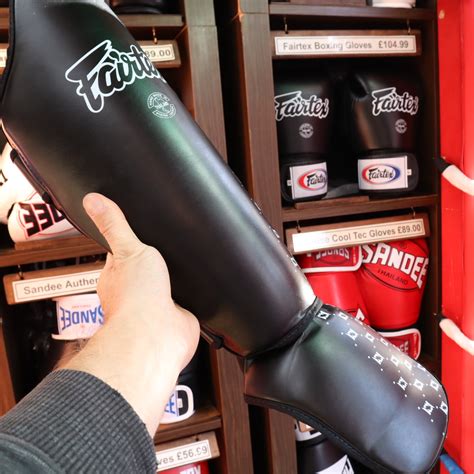 Fairtex Shin Guards Black for Thai Boxing - Enso Martial Arts Shop Bristol