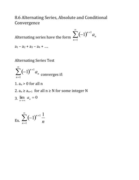 Alternating Series