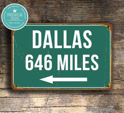 DALLAS HIGHWAY SIGN, Custom Distance Sign, Dallas Gift, Custom Highway Sign, Dallas Sign, Texas ...