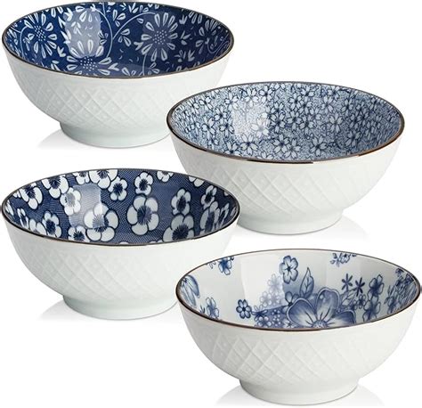 Amazon.com | Y YHY Ceramic Cereal, Soup, Salad Bowls, 16 Ounces ...