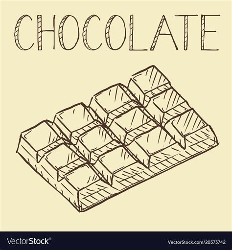 Hand drawn chocolate line icon outline and filled Vector Image