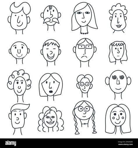 Doodle people set vector Stock Vector Image & Art - Alamy