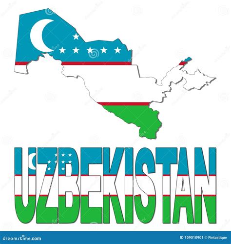 Uzbekistan Map Flag and Text Illustration Stock Illustration - Illustration of uzbekistan ...