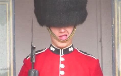 Queen's Guard caught sticking tongue out at Buckingham Palace | Daily Mail Online