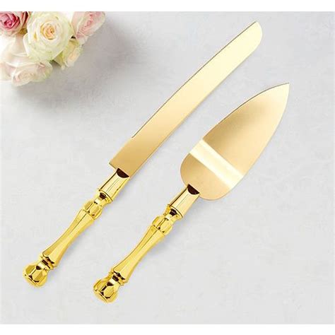 Gold Wedding Cake Knife & Server Set Party City | Wedding cake knife ...