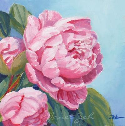 Zeh Original Art Blog Watercolor and Oil Paintings: Pink Peony Oil ...