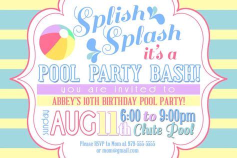 Custom Girl Swim Party Invitation by SayItLoudDesigns on Etsy, $15.00 | Swim party invitations ...